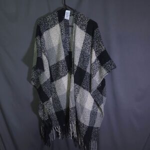 Woolrich‎ Amelia Cozy Blanket Wrap One Size Fringe Soft Plaid Cottagecore Boho